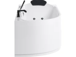 Badekar med massage SAYULA Venstrevendt 170 x 80 cm Hvid