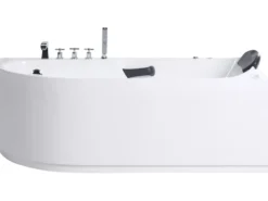 Badekar med massage SAYULA Venstrevendt 170 x 80 cm Hvid