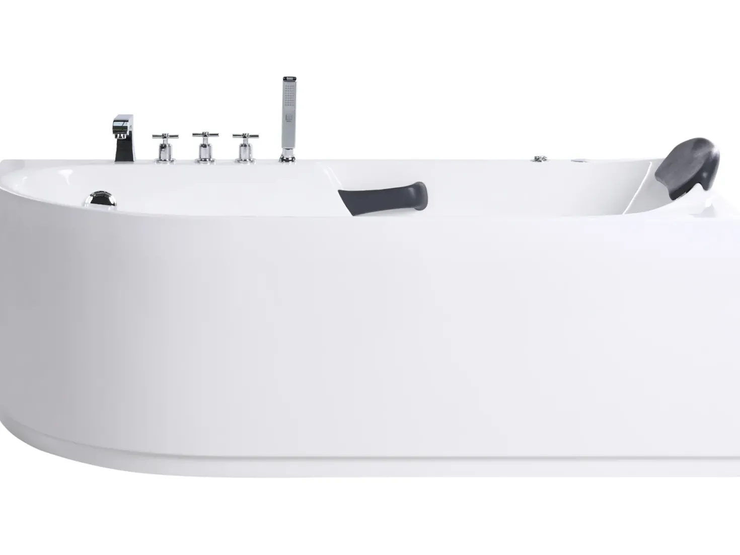Badekar med massage SAYULA Venstrevendt 170 x 80 cm Hvid
