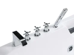 Badekar med massage SAYULA Venstrevendt 170 x 80 cm Hvid