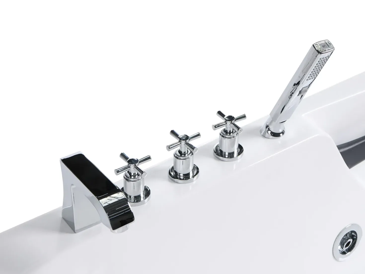 Badekar med massage SAYULA Venstrevendt 170 x 80 cm Hvid