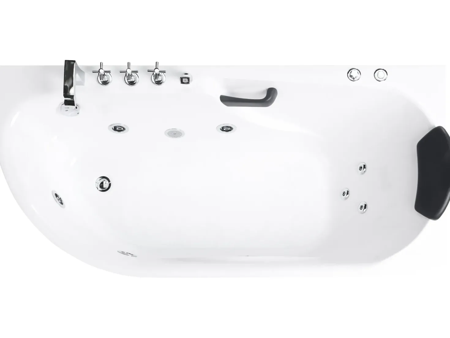 Badekar med massage SAYULA Venstrevendt 170 x 80 cm Hvid