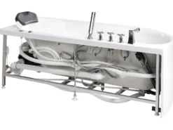 Badekar med massage SAYULA Venstrevendt 170 x 80 cm Hvid