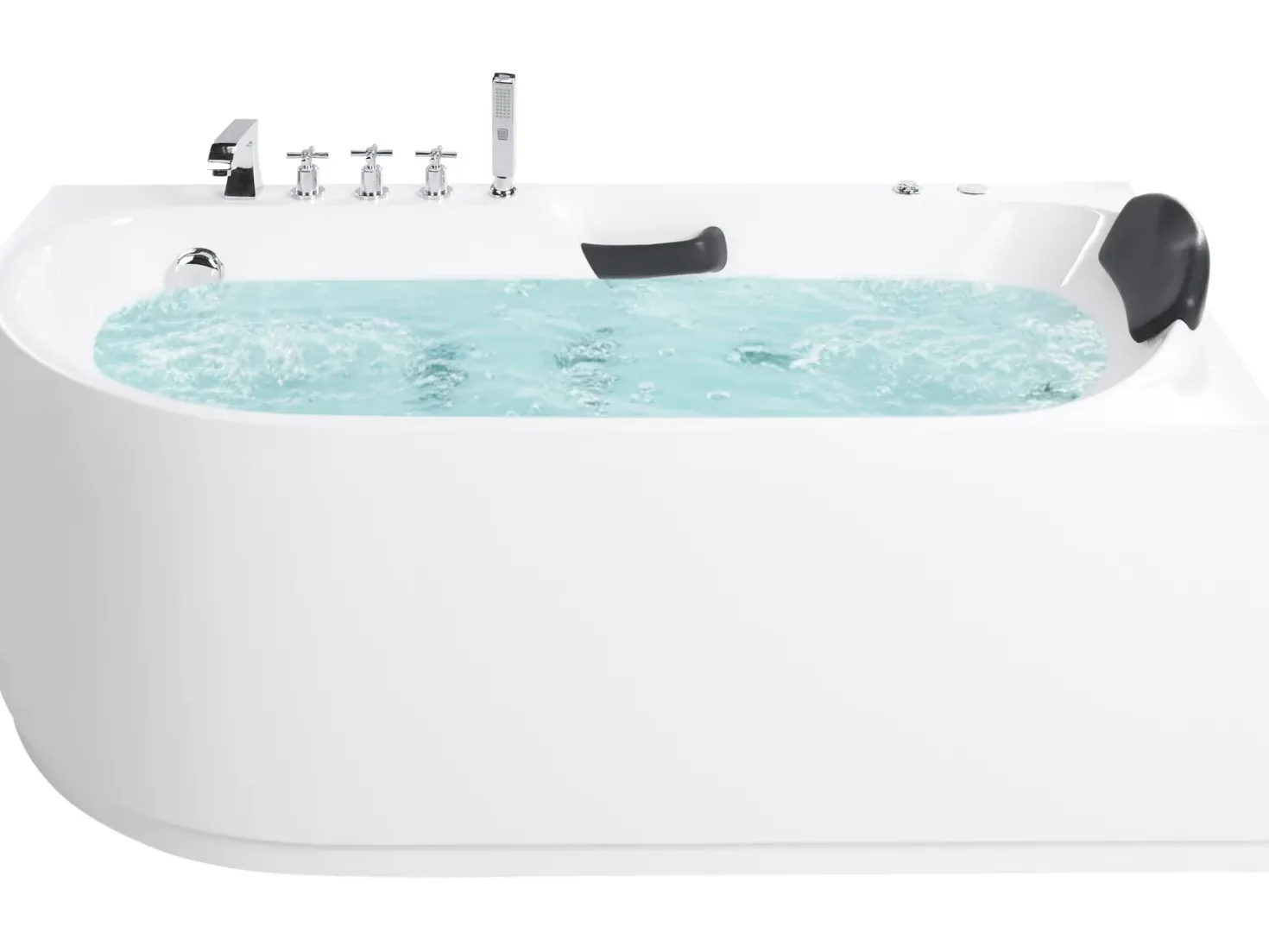 Badekar med massage SAYULA Venstrevendt 170 x 80 cm Hvid
