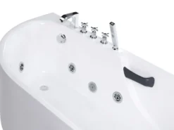 Badekar med massage SAYULA Venstrevendt 170 x 80 cm Hvid