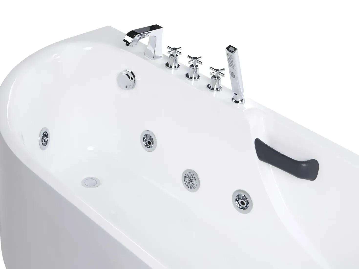 Badekar med massage SAYULA Venstrevendt 170 x 80 cm Hvid