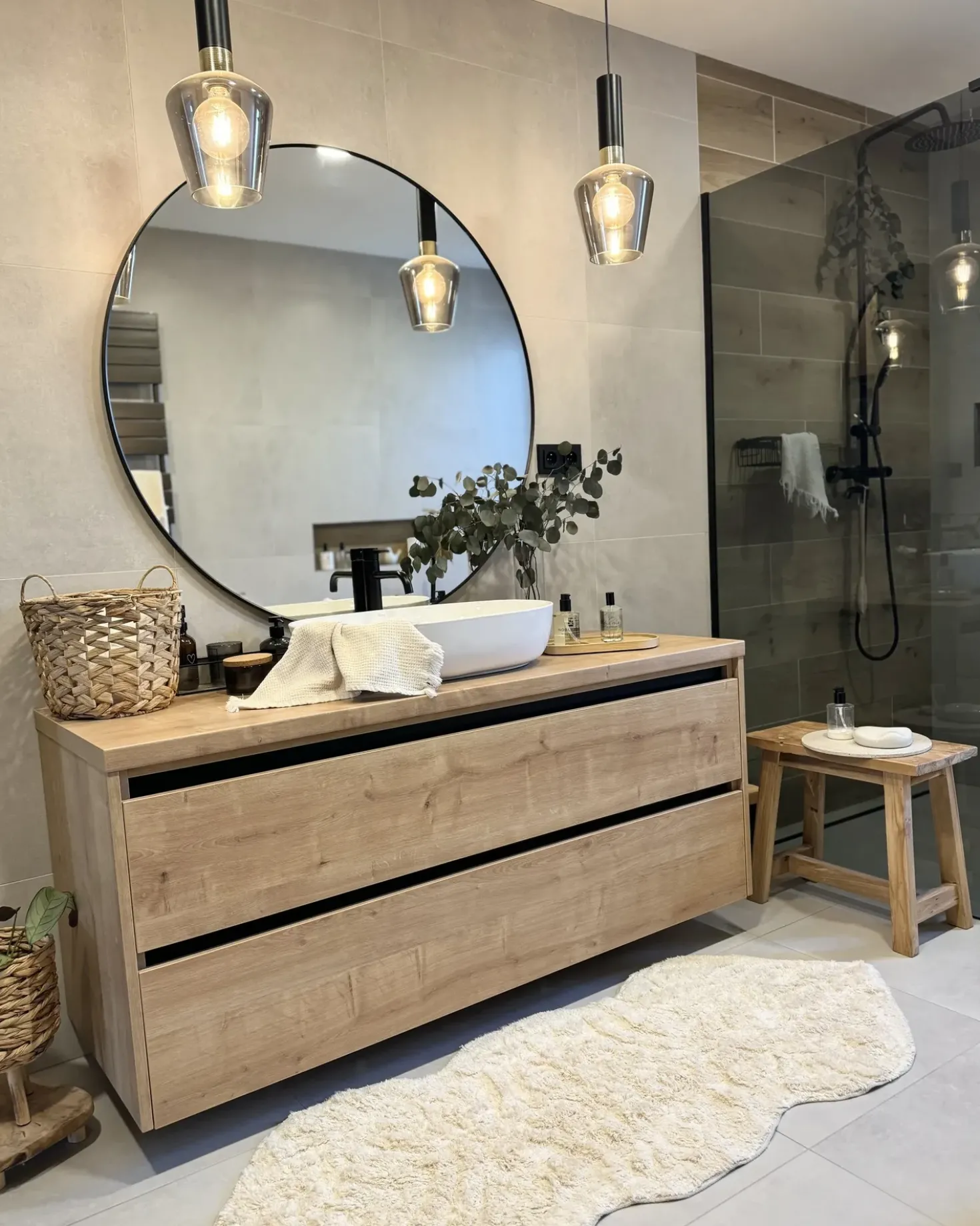 Bademåtte CANBAR Lys Beige 150 x 60 cm Bomuld