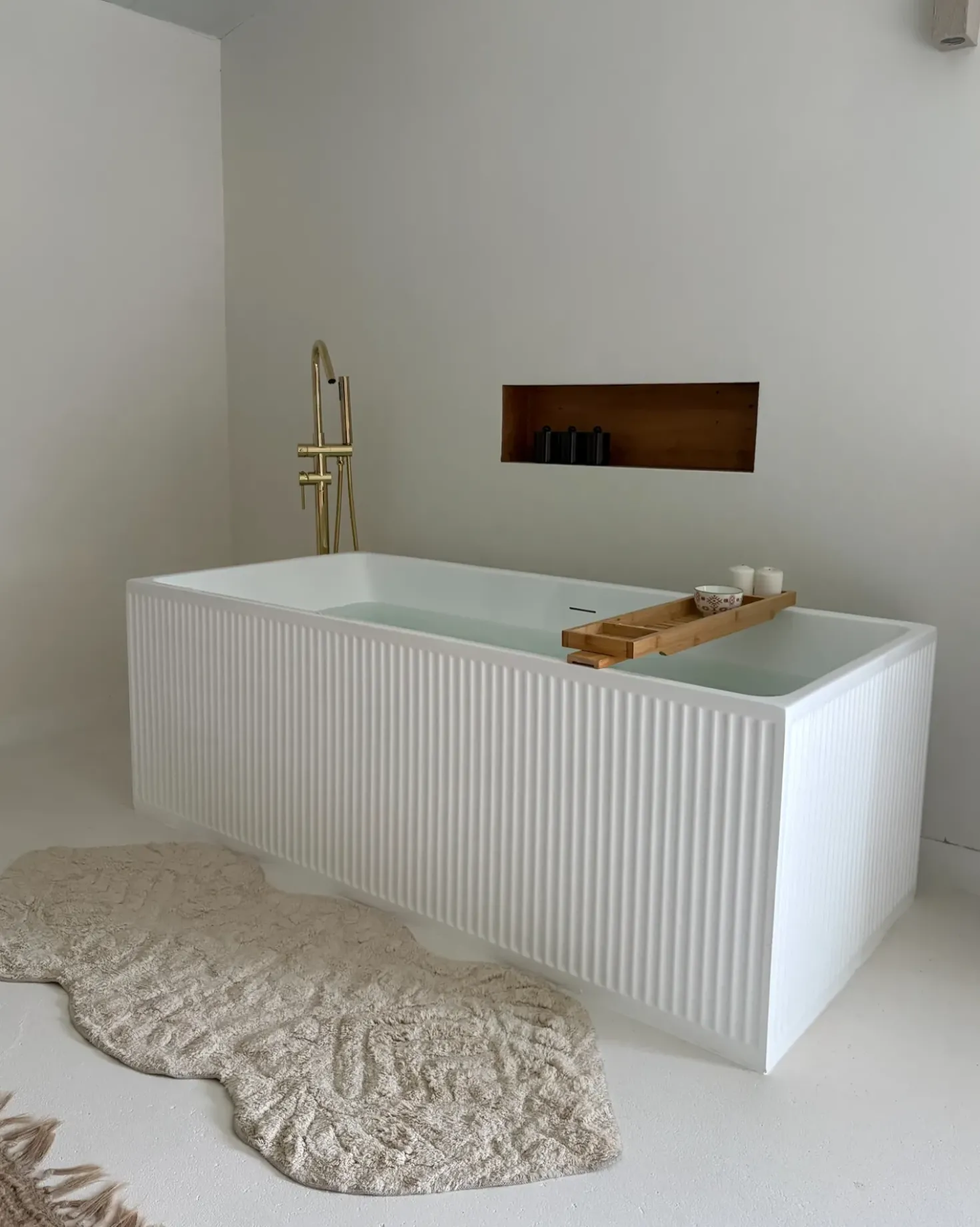 Bademåtte CANBAR Lys Beige 150 x 60 cm Bomuld
