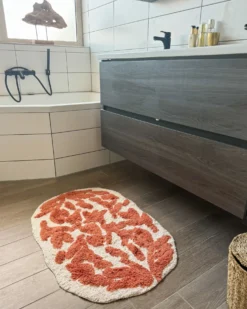Bademåtte DERIK Orange 60 x 90 cm Bomuld
