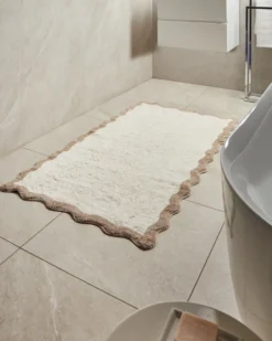 Bademåtte NANGAL Brun/beige 80 x 150 cm Bomuld
