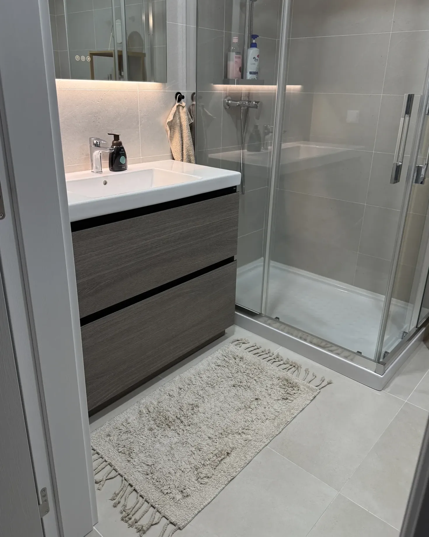 Bademåtte OLTAN Beige 50 x 80 cm Bomuld