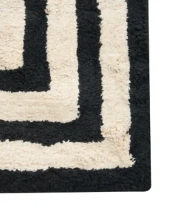 Bademåtte RISALU Sort/beige 60 x 90 cm Bomuld