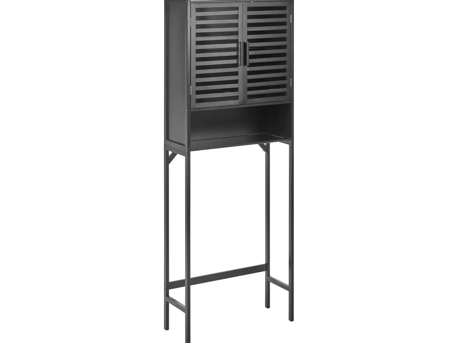 Badeværelsesskab OKARCHE Bambus 63 cm Sort