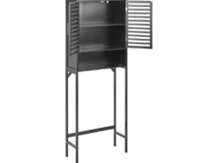 Badeværelsesskab OKARCHE Bambus 63 cm Sort