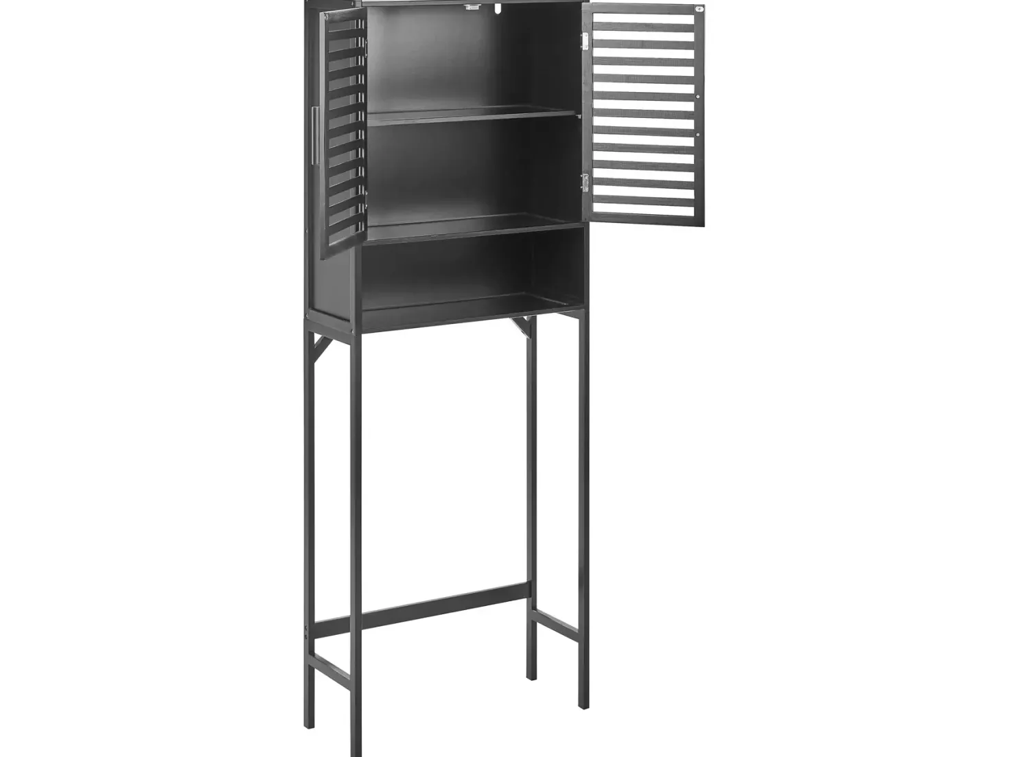 Badeværelsesskab OKARCHE Bambus 63 cm Sort