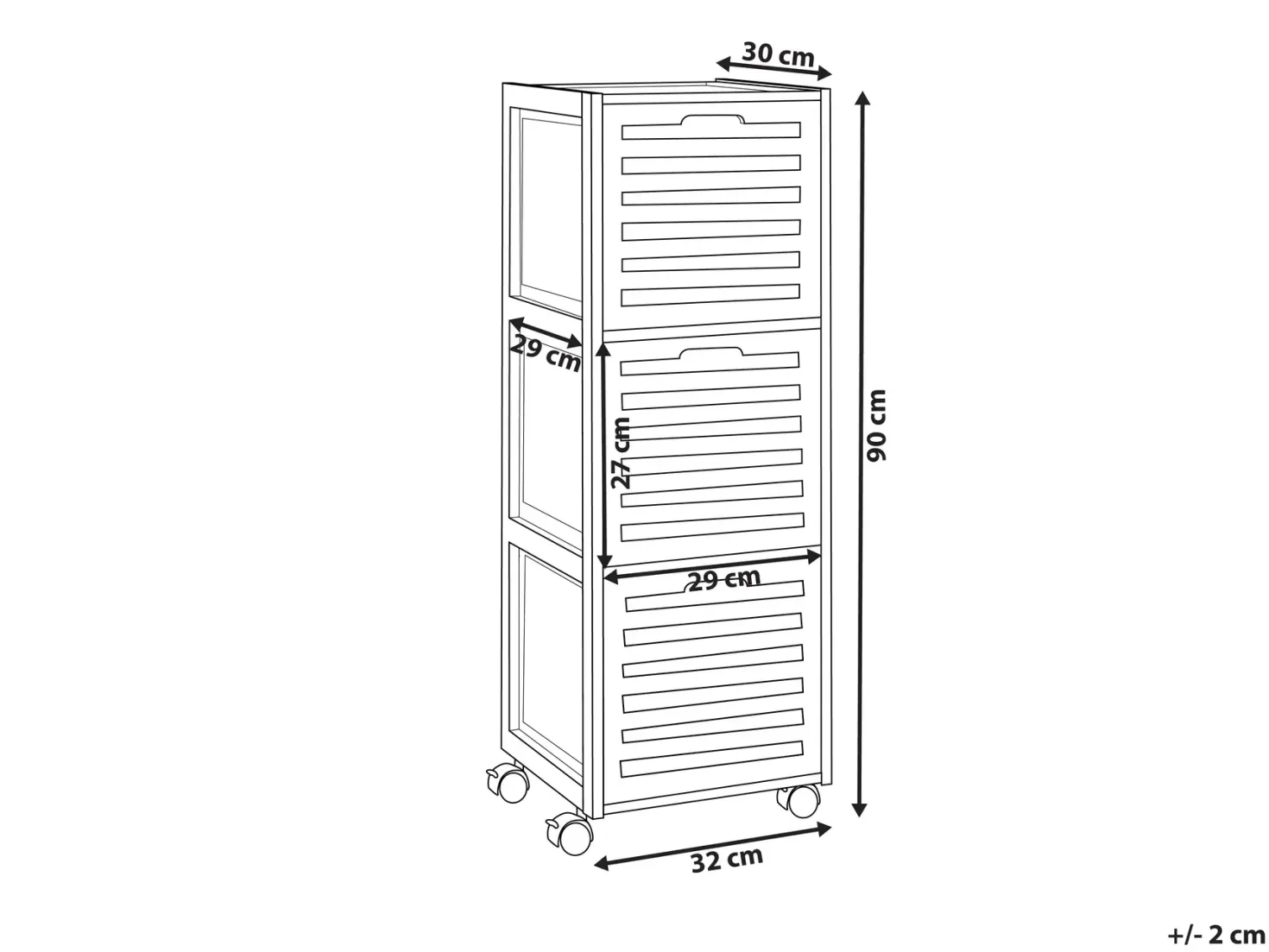 Badeværelsesskab SHAWNEE Bambus 32 cm Lysebrun