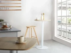 Barbord MORELLA Lysebrun/hvid 60 cm 60 cm