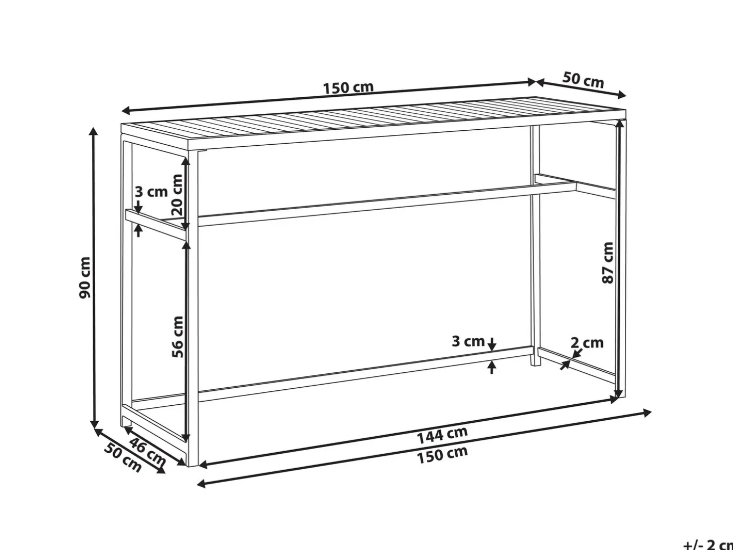Barbord til have AVETRANA 150 cm 50 cm Brun/hvid
