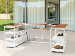 Barbord til have AVETRANA 150 cm 50 cm Brun/hvid