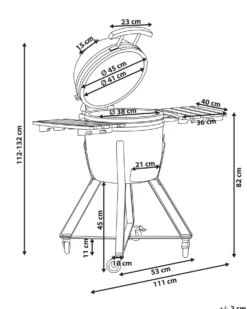 BBQ kulgrill KAMADO Keramik Rød