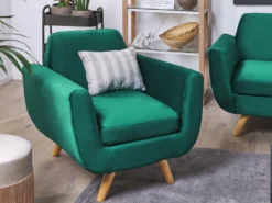 Betræk til lænestol BERNES Velour Grøn