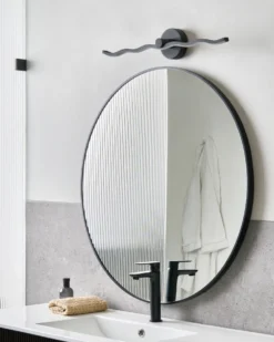 Billede og spejl LED-lys AILETTE Metal Sort