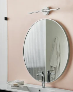 Billede og spejl LED-lys AILETTE Metal Hvid