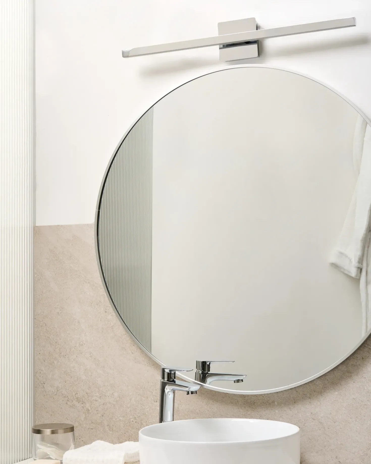 Billede og spejl LED-lys MARIZ Metal Sølv