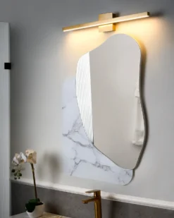 Billede og spejl LED-lys MARIZ Metal Guld