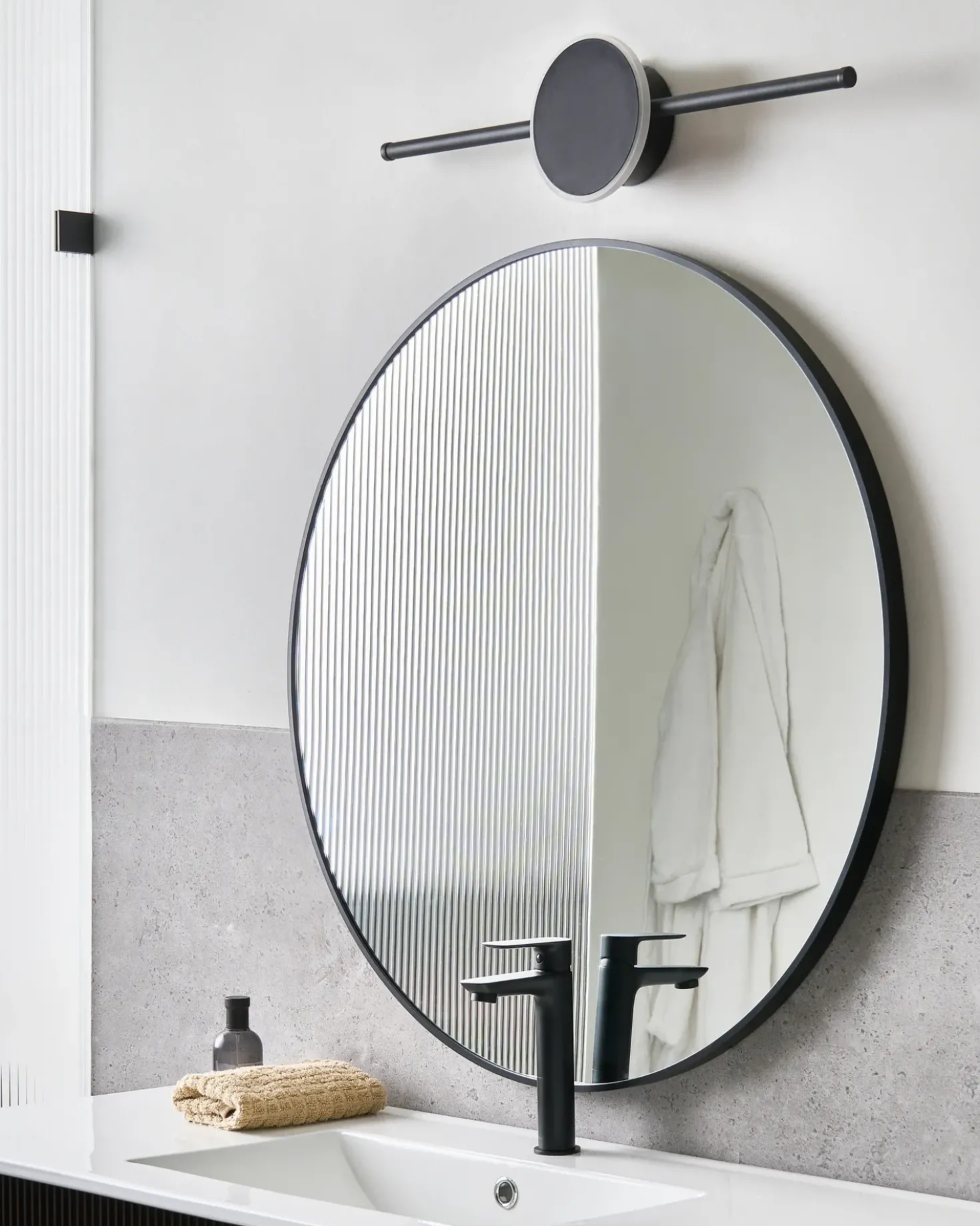 Billede og spejl LED-lys OTHAIN Metal Sort