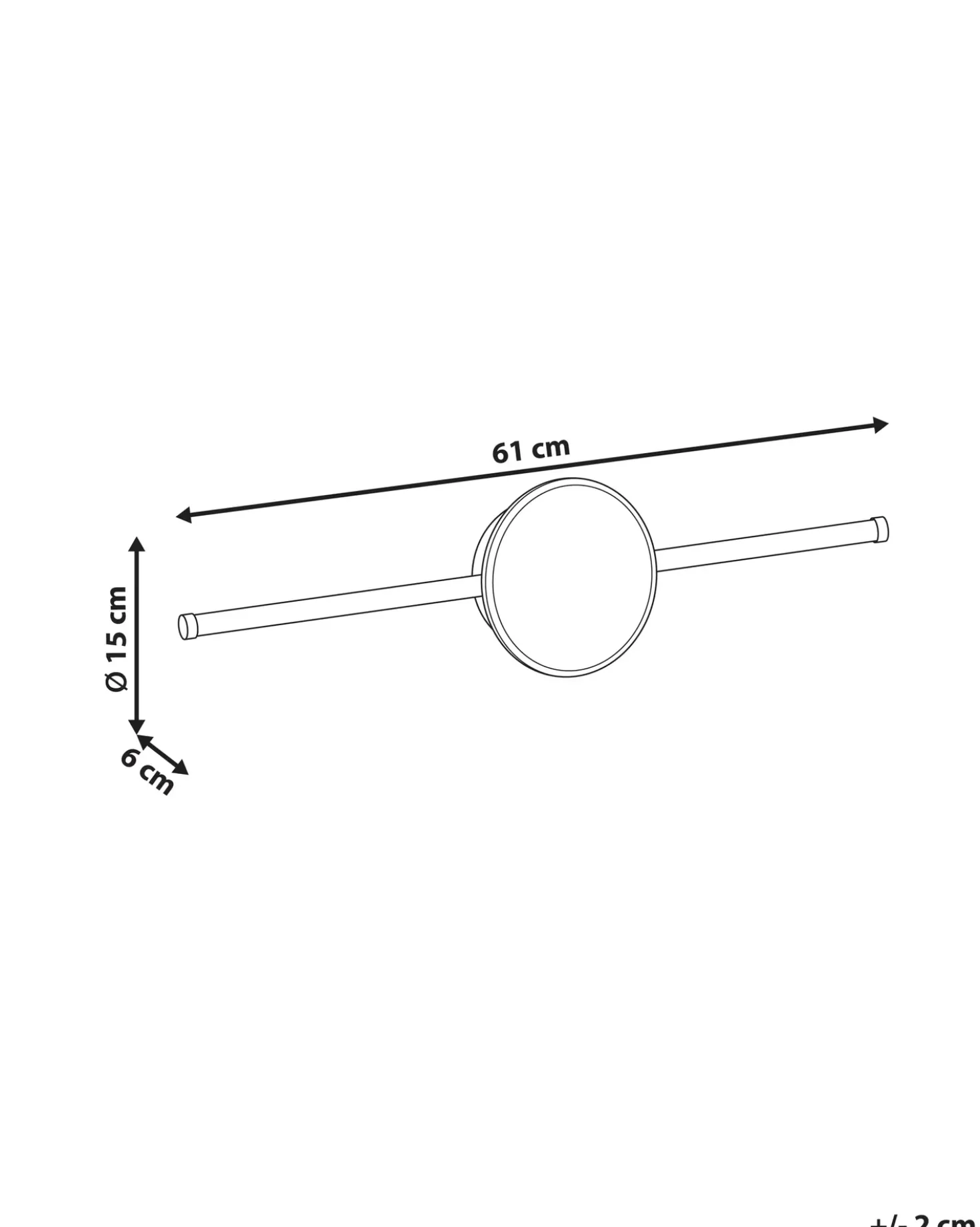 Billede og spejl LED-lys OTHAIN Metal Sort