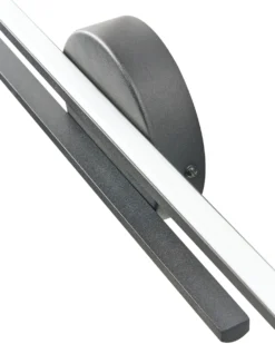 Billede og spejl LED-lys TOUQUES Metal Sort