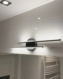 Billede og spejl LED-lys TOUQUES Metal Sort