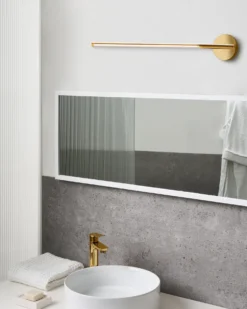 Billede og spejl LED-lys VOLOGNE Metal Guld