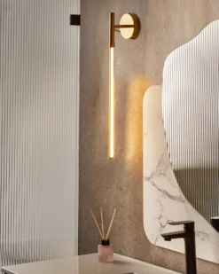 Billede og spejl LED-lys VOLOGNE Metal Guld