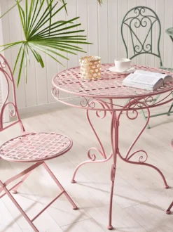 Bistro bord ALBINIA 70 cm 70 cm Metal Lyserød