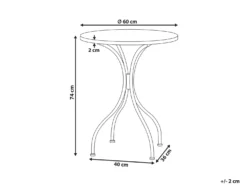 Bistro bord CARPINO 60 cm 60 cm Sort