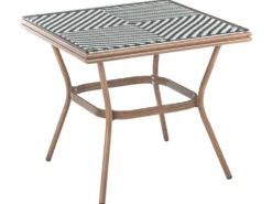 Bistro bord CASPRI 80 cm 80 cm Glas Sort/hvid
