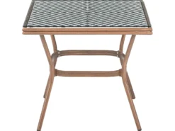 Bistro bord CASPRI 80 cm 80 cm Glas Sort/hvid
