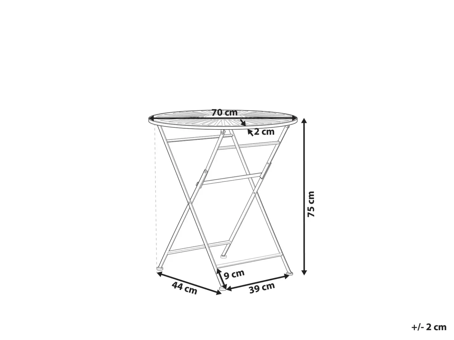 Bistro bord TRENTO 70 cm 70 cm Metal Lysegrøn