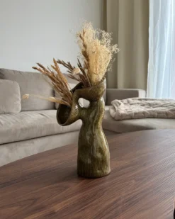 Blomstervase CALAMUS Stentøj 28 cm Grøn