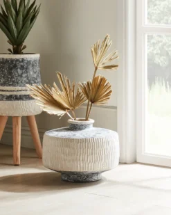 Blomstervase DEKSATI Keramik 32 cm Beige