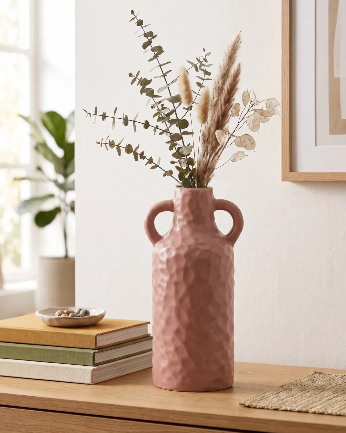 Blomstervase DRAMA Keramik 24 cm Pastellrosa