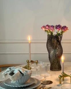 Blomstervase DYTIKO Glas 31 cm Grå