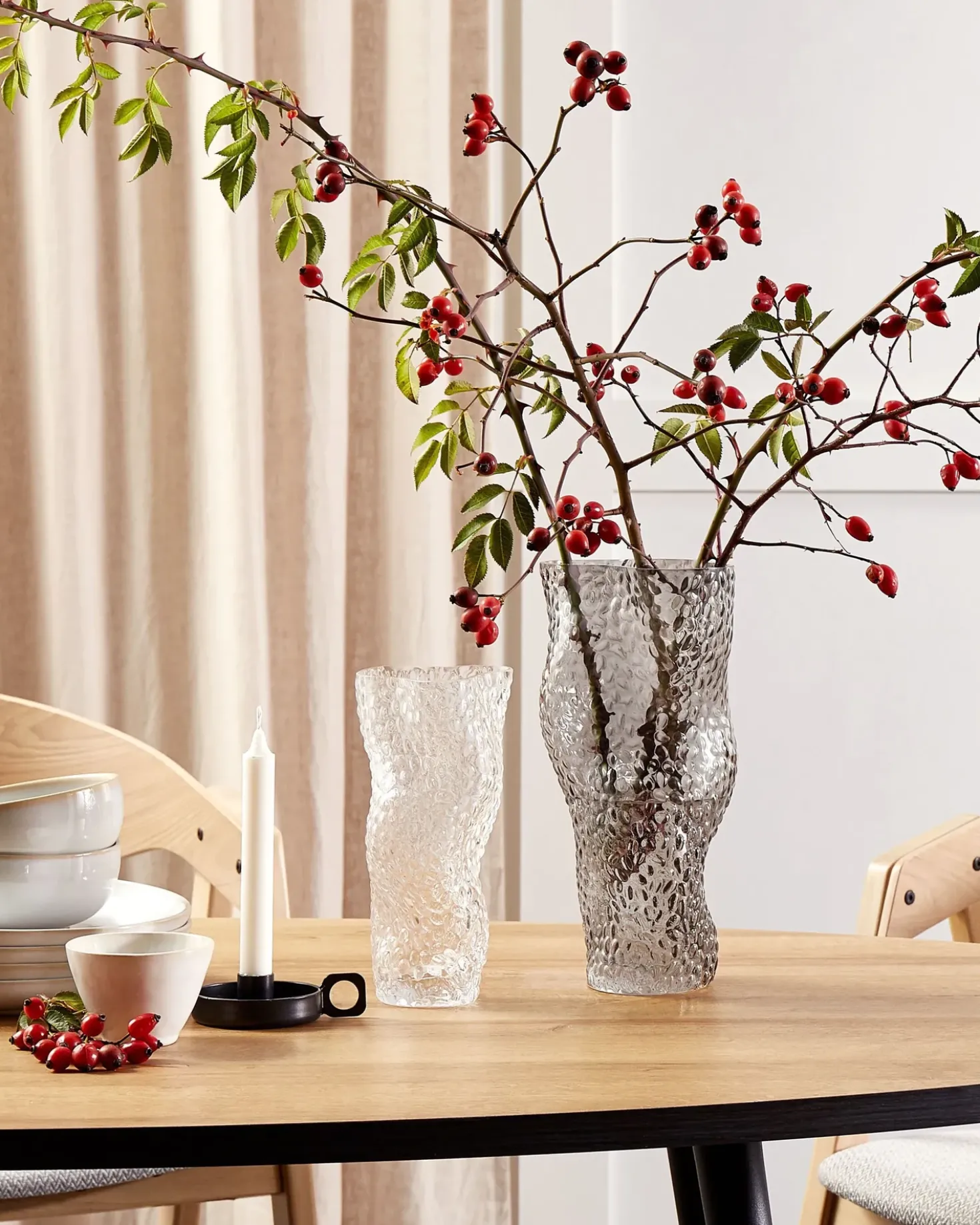 Blomstervase ELATOS Glas 23 cm Transparent