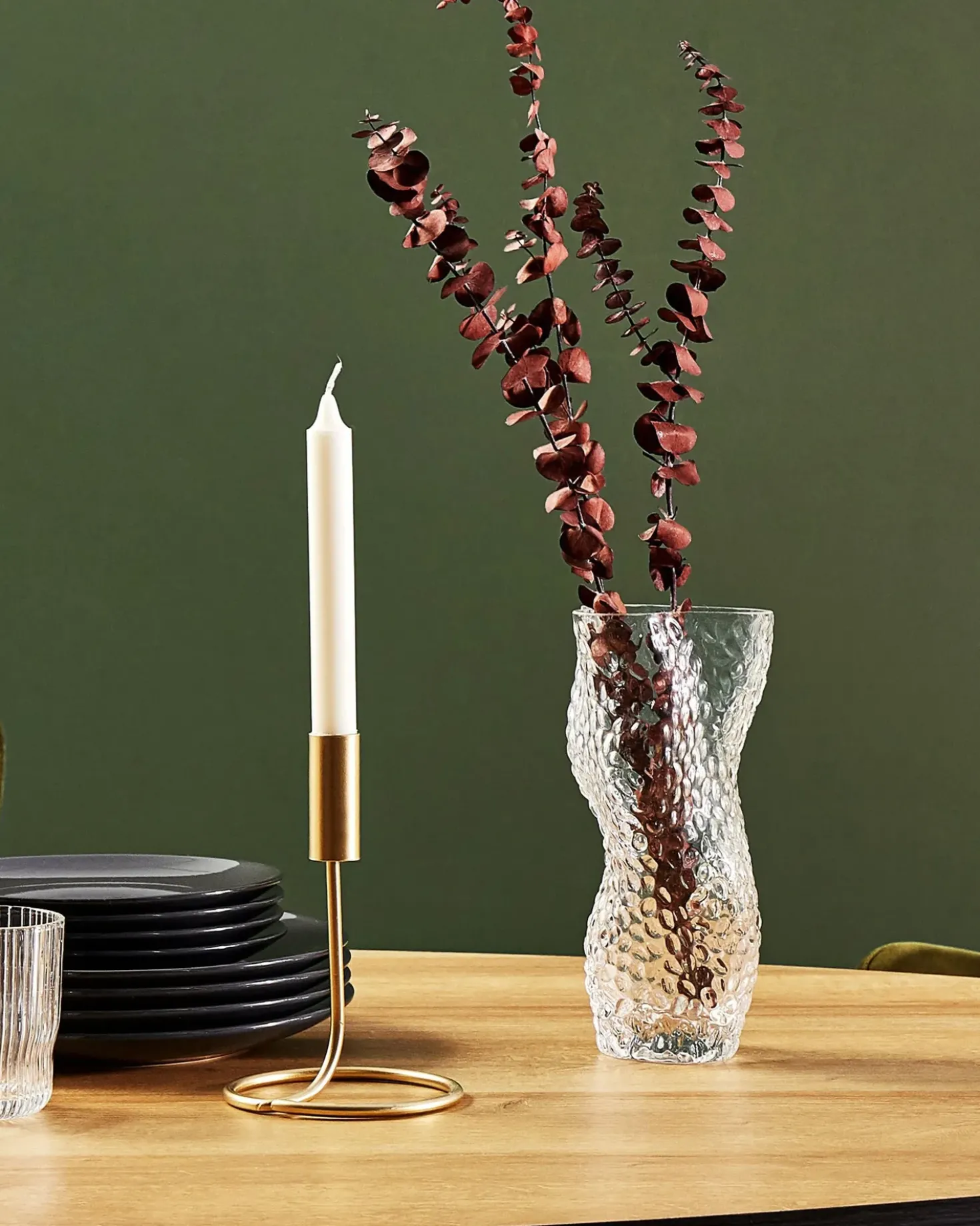 Blomstervase ELATOS Glas 23 cm Transparent