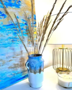 Blomstervase GERRHA Stentøj 25 cm Himmelblå