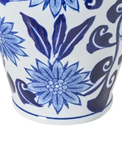 Blomstervase GIRONA Porcelæn 35 cm Hvid/blå