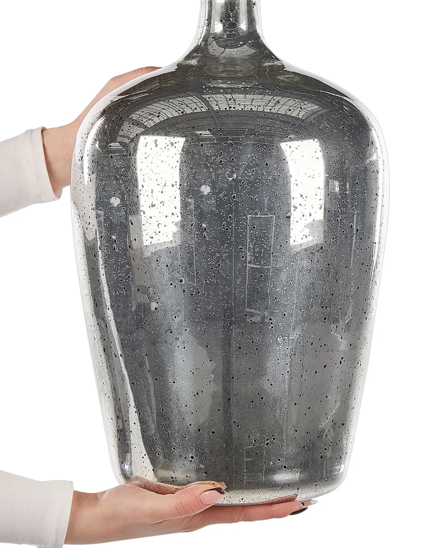 Blomstervase KACHORI Glas 40 cm Sølv