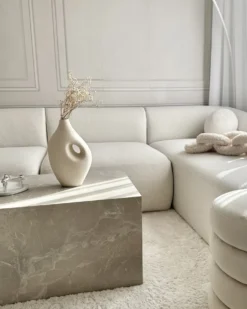 Blomstervase KOMOTINI Keramik 32 cm Cremehvid